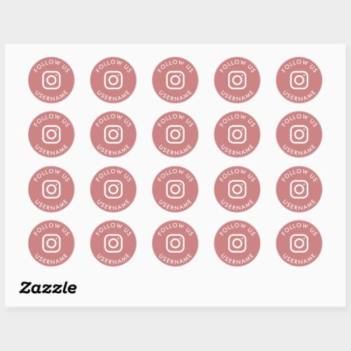 modern pink custom instagram social media package classic round sticker
