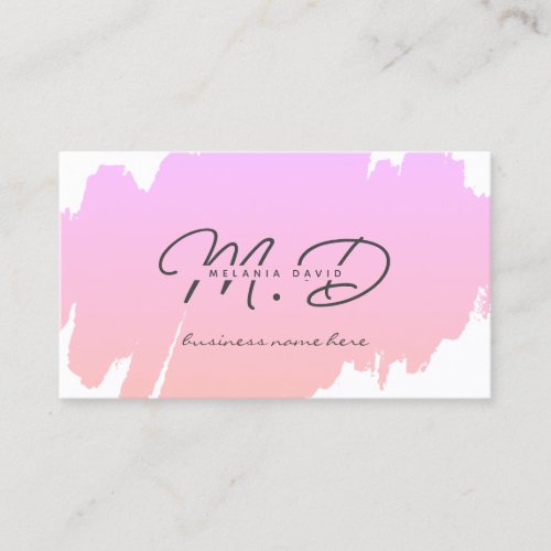 Modern Pink Custom Monogram QR Code Minimal Calling Card