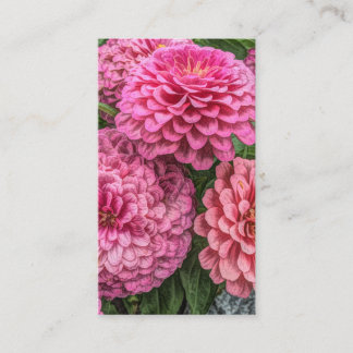 Modern Pink Dahlias Business Card