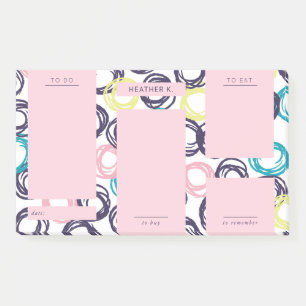 Modern Pink Dark Purple Daily To Do Post-it Notes