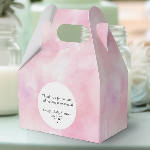 Modern Pink Delicate Watercolor Texture Pattern Favor Boxes