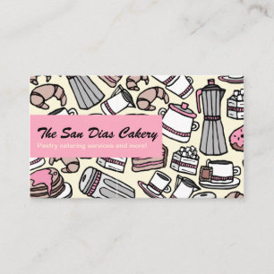 Modern Pink Dessert Pastry Bakery Catering Business Card