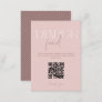 Modern Pink Diaper Fund Baby Shower QR Code Enclosure Card