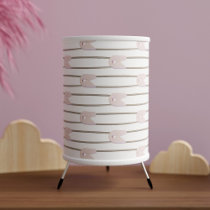 Modern Pink Diaper Pin Pattern Nursery Tripod Lamp