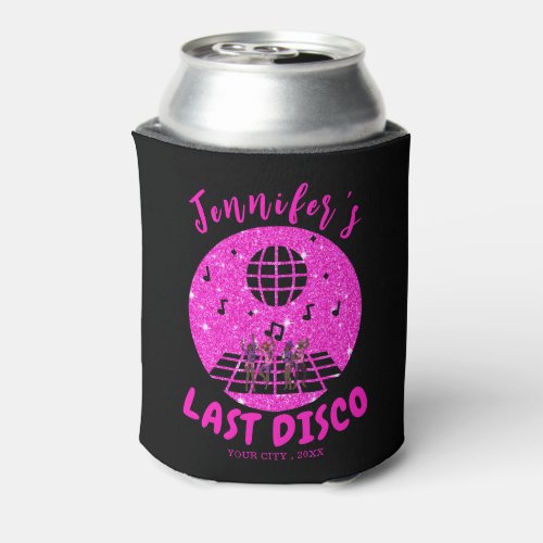 Modern  Pink Disco Bachelorette party  Can Cooler
