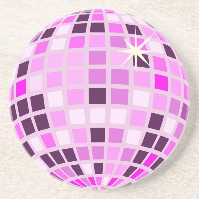 Modern Pink Disco Ball  Coaster (Front)
