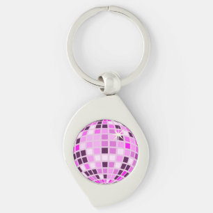 Modern Pink Disco Ball  Keychain