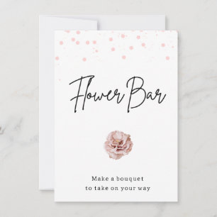 Modern Pink Dots Flower Bar Sign Invitation