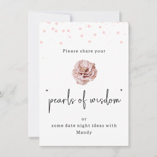 Modern Pink Dots Pearls of Wisdom Sign  Invitation