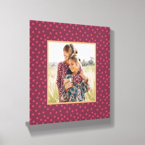 Modern Pink Dots Photo Canvas Photo Tile