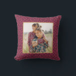 Modern Pink Dots Photo  Throw Pillow<br><div class="desc">Modern plum and rose pink dot print pillow features a front and back photo. Please view this holiday collection for coordinating items.</div>