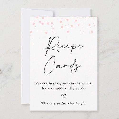 Modern Pink Dots Recipe Cards Sign 