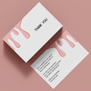 Modern Pink Drip Thank You Discount Card