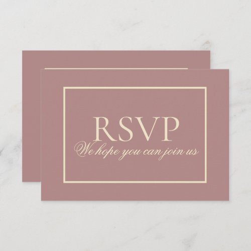 Modern Pink Dusty Rose Wedding WebsiteRSVP Card