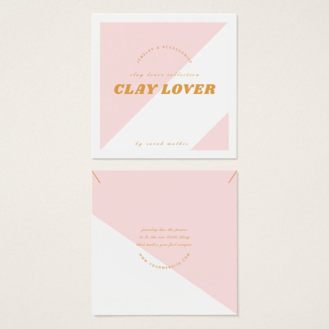 Modern Pink Earring Necklace Display Card (Front & Back)