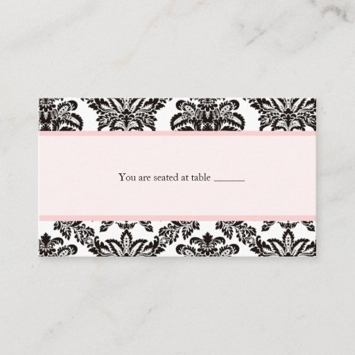 Customizable Modern Pink elegant damask place card Business Card