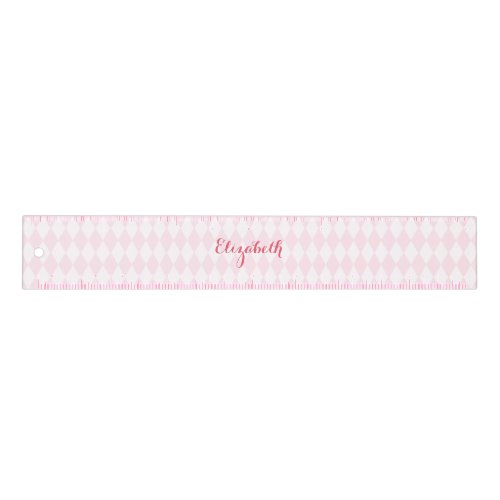 Modern Pink Elegant Stylish Kids Monogram School Ruler