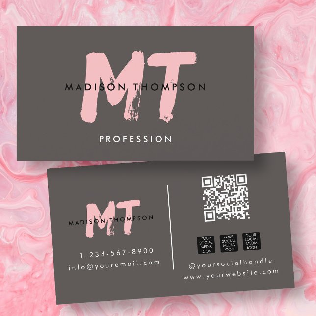 Modern Pink Esthetics, Braid, PMU Lash Tech Business Card (Modern Pink Esthetics, Braid, PMU Lash Tech Business Card)
