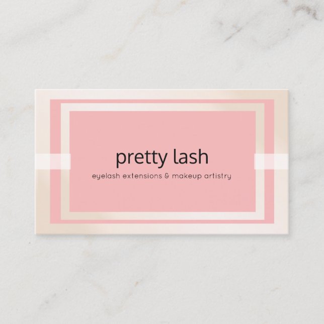 Modern Pink Eyelash and Makeup Artistry Business Card (Front)