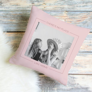 Modern Pink Family Photo Home Gift Throw Pillow