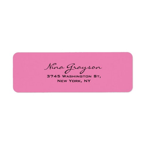 Modern Pink Feminine Simple Plain Elegant Label