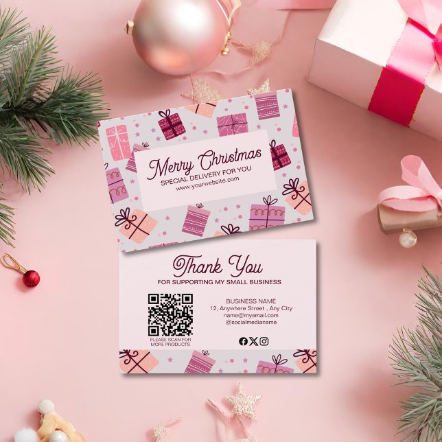 Modern Pink Festive Business Merry Christmas  (Creator Uploaded)