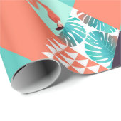 Modern Pink Flamingo Geometric Girly Chic Pattern Wrapping Paper (Roll Corner)