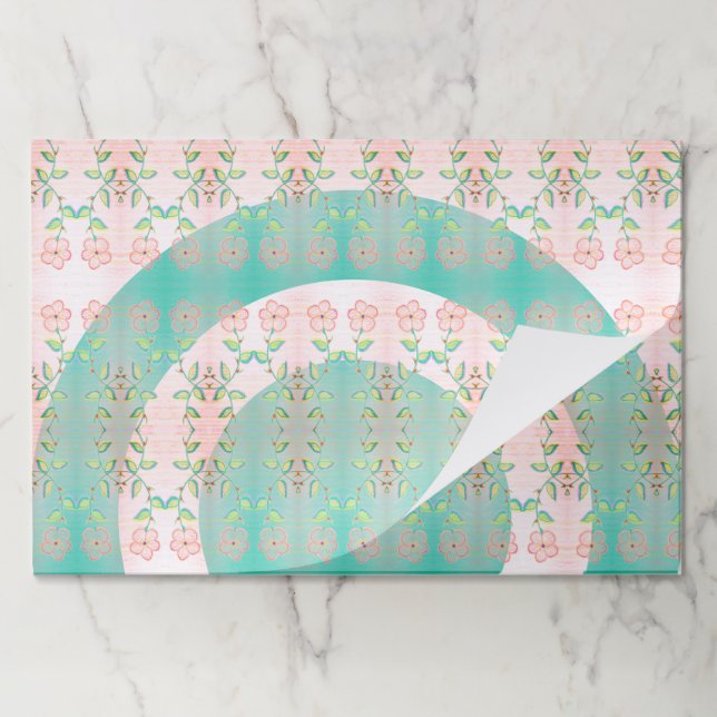 Modern Pink Floral 25 Piece Placemat Set (Folded)