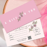 Modern Pink Floral Add Logo Gift Certificate Cards<br><div class="desc">Modern Pink Floral Add Logo Gift Certificate,   Perfect gift for anyone! Add your logo and text.</div>
