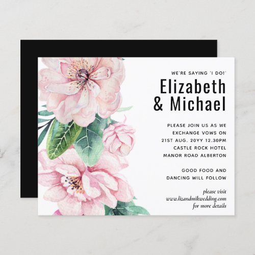 Modern Pink Floral Black Wedding Budget