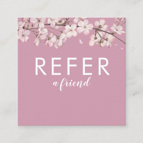 Modern Pink Floral Blossom Referral Card