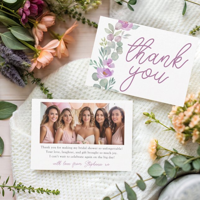 Modern Pink Floral Bridal Shower Thank You (Creator Uploaded)