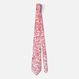 Modern Pink Floral Cluster Abstract Pattern Neck Tie