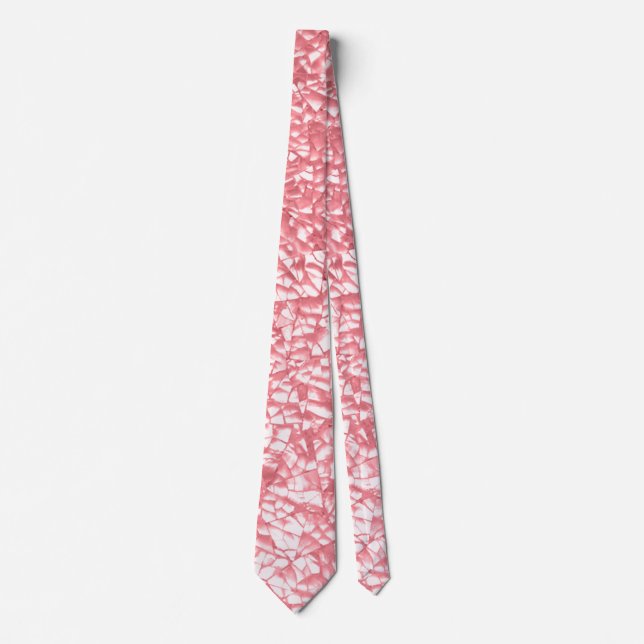 Modern Pink Floral Cluster Abstract Pattern  Neck Tie (Front)