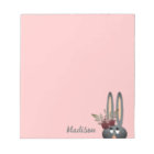 Modern Pink Floral Easter Bunny Personalized