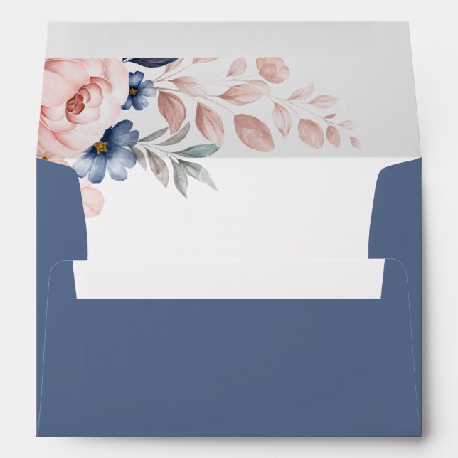 Modern Pink Floral Elegant Invitation Envelope (Back (Bottom))
