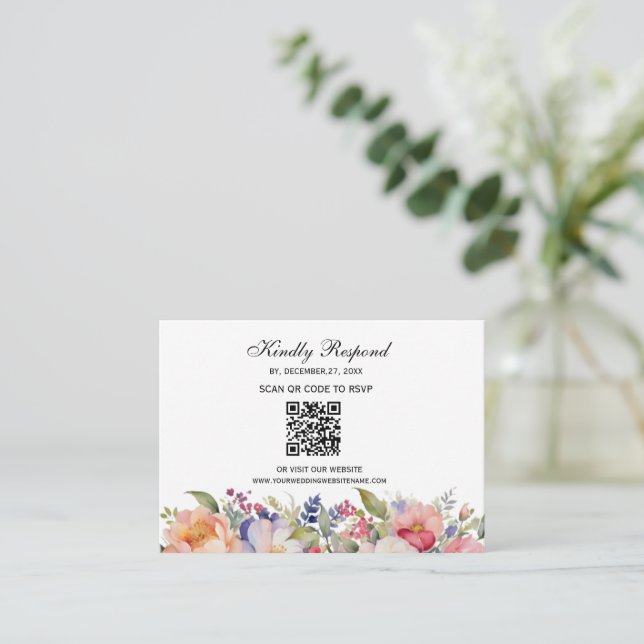 Modern Pink Floral Islamic Muslim Invitation (Standing Front)