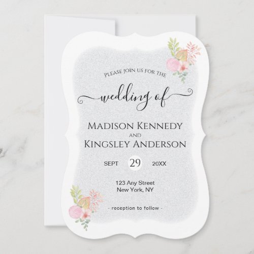 Modern Pink Floral Remarkable Budget Wedding Invitation