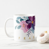 Modern Pink Floral Watercolor Add Your Name