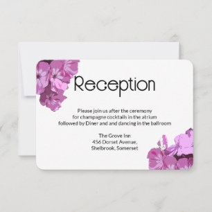 Modern Pink floral Wedding Reception Card