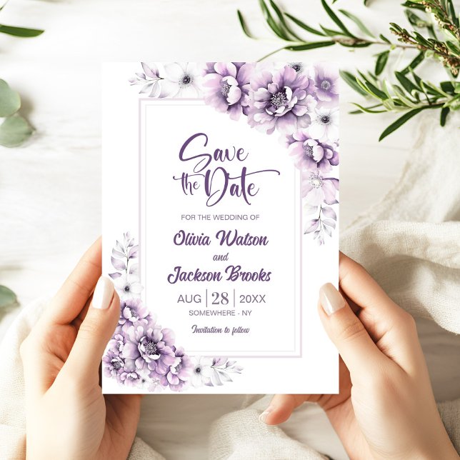 Modern Pink Floral Wedding Save the Date Invitation (Creator Uploaded)