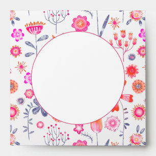 Modern Pink Flower Garden Boho Envelope
