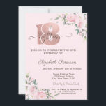 Modern Pink Flowers 18th Birthday   Invitation<br><div class="desc">A modern,  chic flowers on pink background.</div>