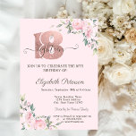 Modern Pink Flowers 18th Birthday   Invitation<br><div class="desc">A modern,  chic flowers on pink background.</div>