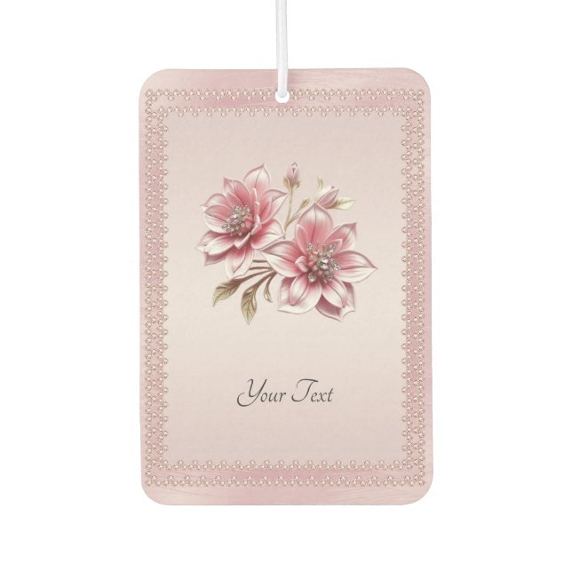 Modern Pink Flowers Air Freshener (Front)