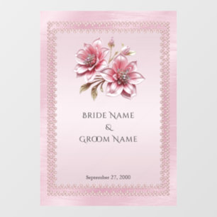 Modern Pink Flowers Floor Decal