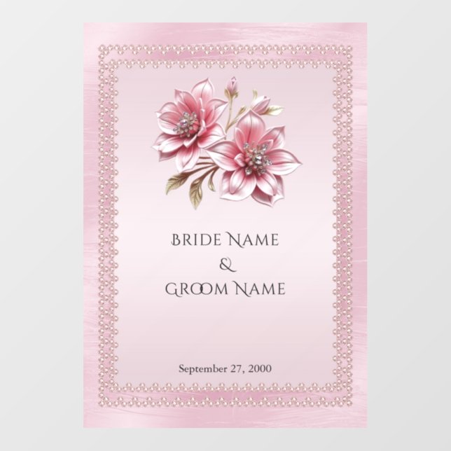 Modern Pink Flowers Floor Decal (Front)