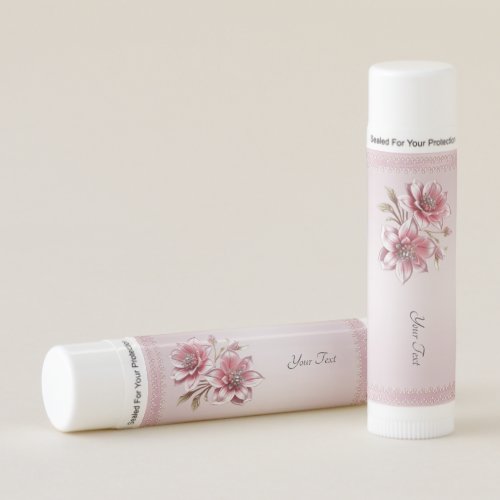 Modern Pink Flowers Lip Balm