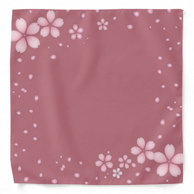 Modern pink flowers on rose gold bandana (Front)
