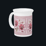Modern Pink Flowers Porcelain Pitcher<br><div class="desc">Beautiful Modern Pink Flowers Porcelain Pitcher</div>